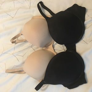 Victoria Secret Pink Black and Tan Bras